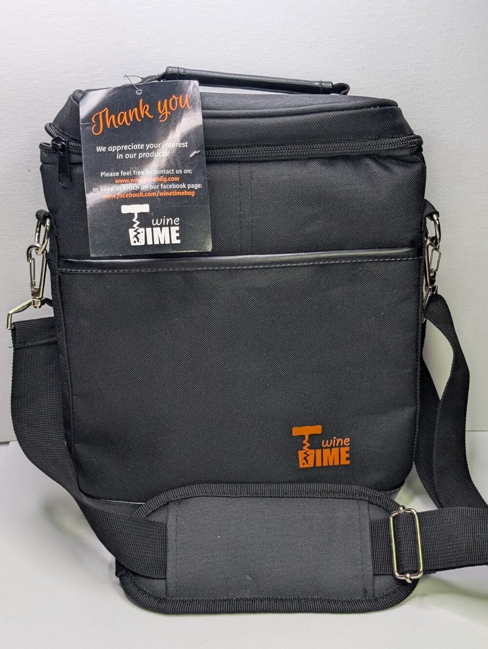 Wine Time Insulated Wine Bottle Carrier Bag Shoulder Strap Accessory Set NEW